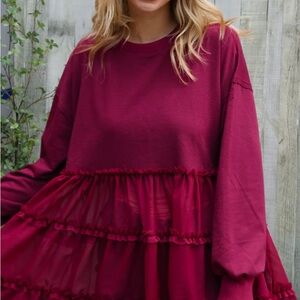 Elegant Burgundy Women's Top